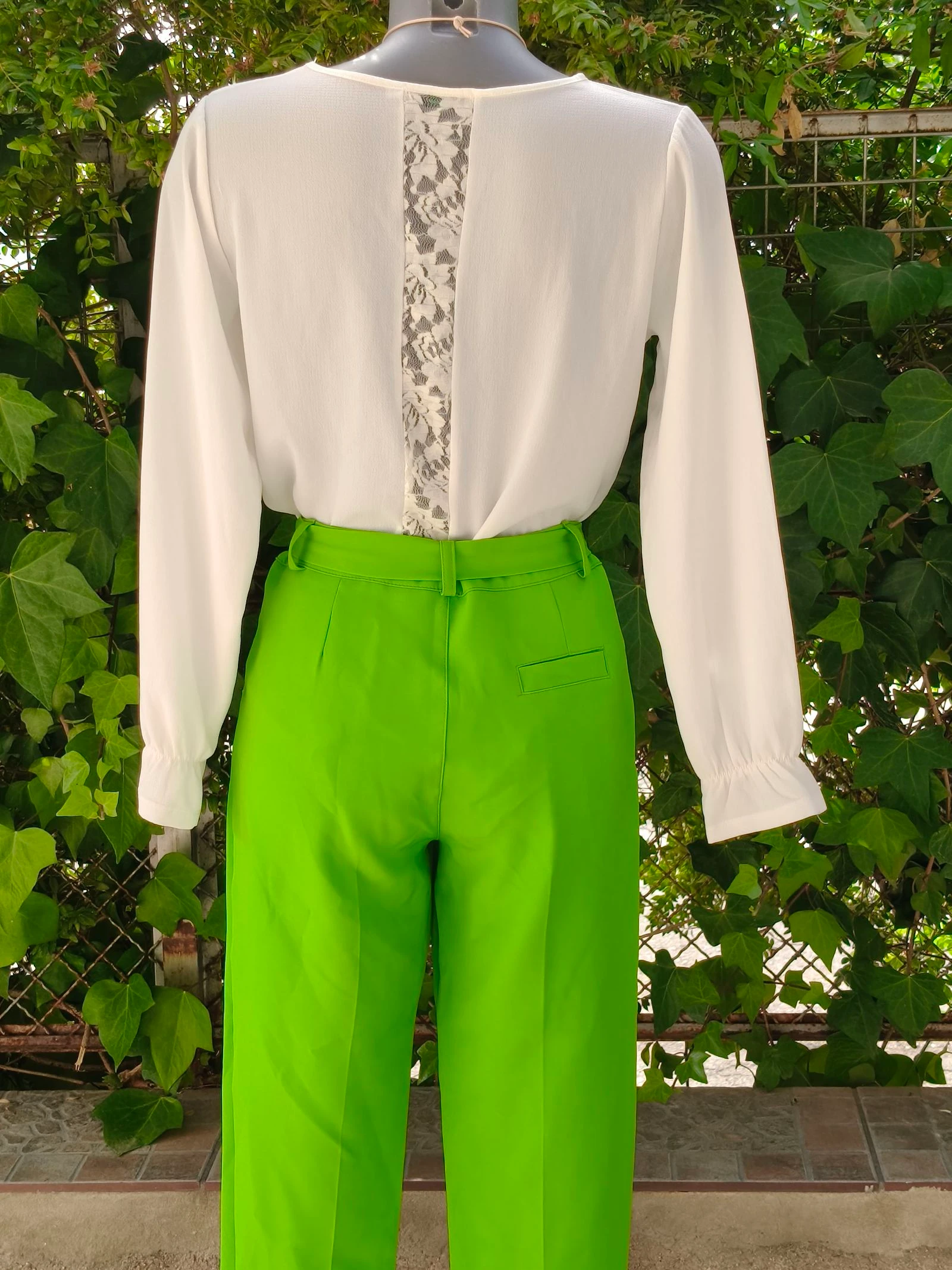 Lime green pants with waist tie – photo 5